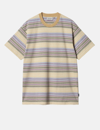 T-shirt Coby à rayures (ample) - Marron Bourbon