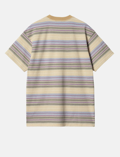 T-shirt Coby à rayures (ample) - Marron Bourbon