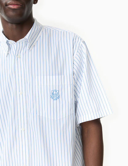 Chemise à manches courtes Linus rayée - Bleu délavé