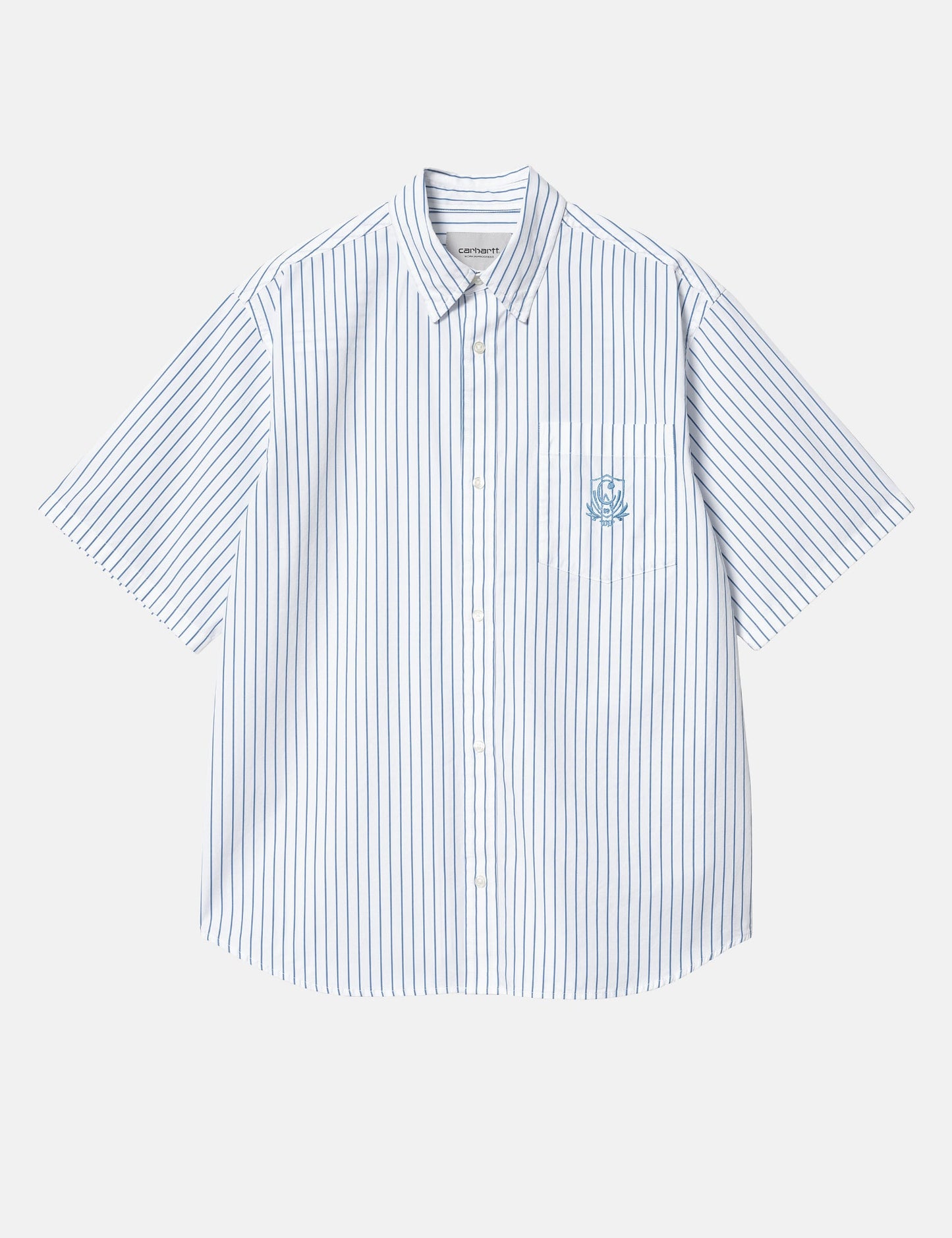 Chemise à manches courtes Linus rayée - Bleu délavé