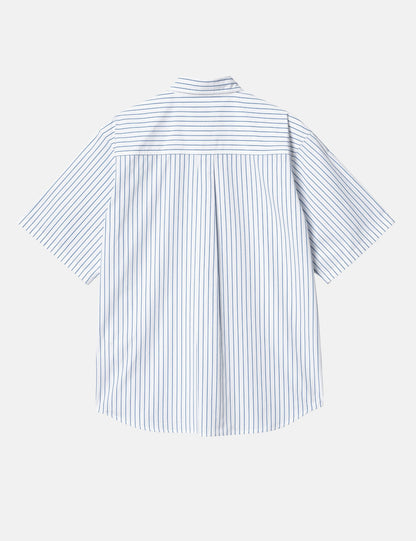 Chemise à manches courtes Linus rayée - Bleu délavé