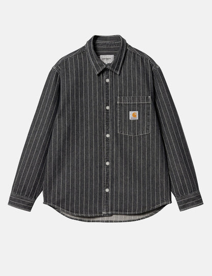 Surchemise Orlean Stripe (Popeline 100 % Coton) - Noir