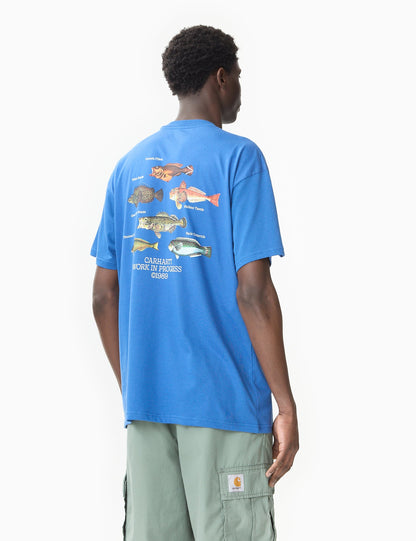 T-shirt poisson (coupe ample) - bleu Acapulco