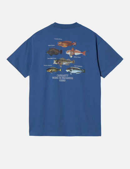 T-shirt poisson (coupe ample) - bleu Acapulco