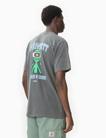 T-shirt canard (ample) - Teint en pièce noir