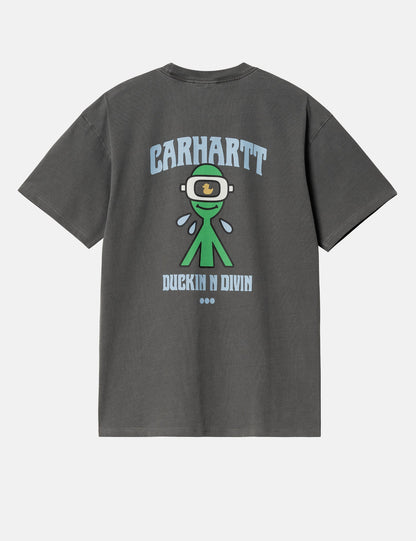 T-shirt canard (ample) - Teint en pièce noir