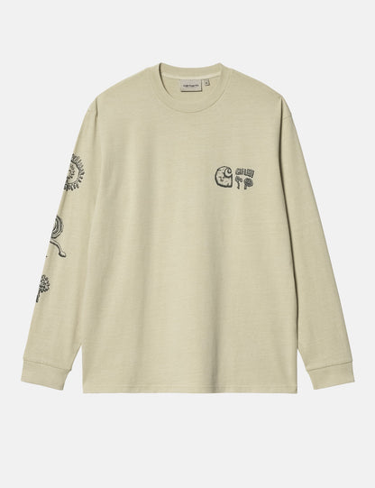T-shirt Mimetolith L/S (ample) - Beryl Biege/Flint