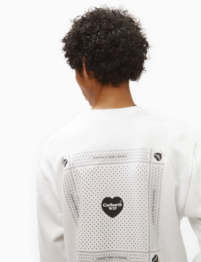 Sweat-shirt Bandana Cœur (ample) - Blanc
