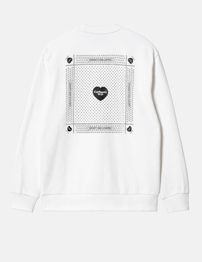 Sweat-shirt Bandana Cœur (ample) - Blanc