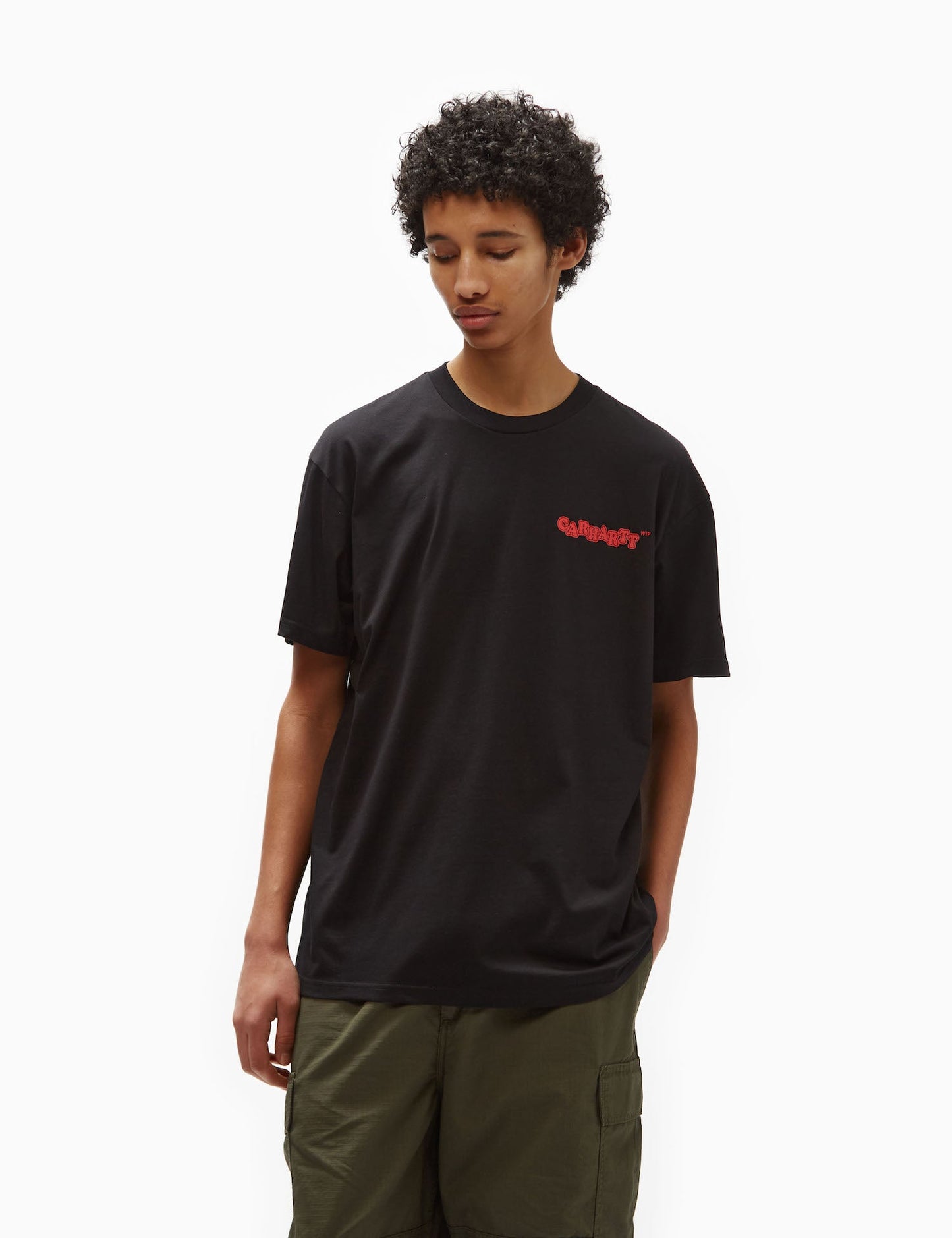 T-shirt Fast Food (ample) - Noir/Rouge