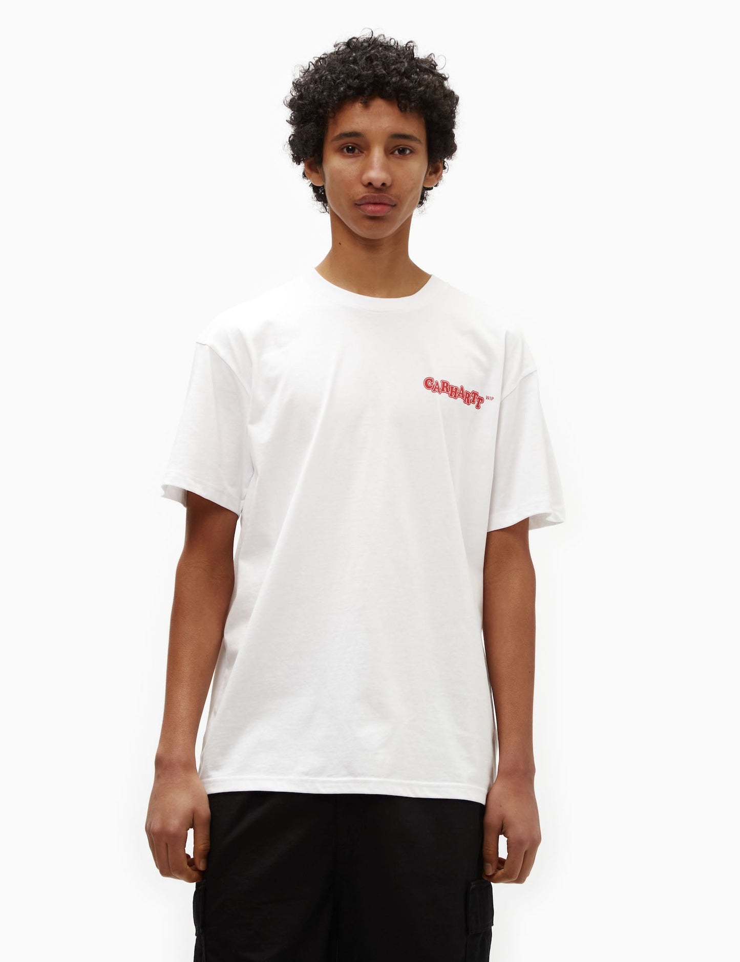 T-shirt Fast-food (Ample) - Blanc/Rouge