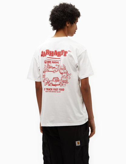 T-shirt Fast-food (Ample) - Blanc/Rouge