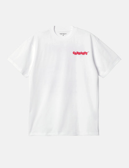 T-shirt Fast-food (Ample) - Blanc/Rouge