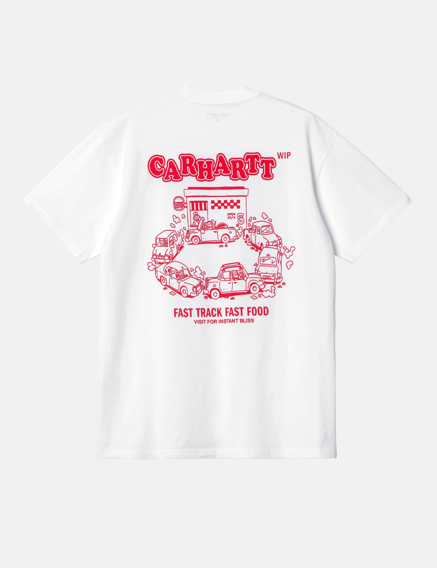 T-shirt Fast-food (Ample) - Blanc/Rouge