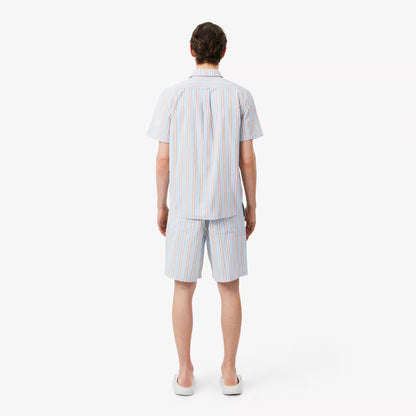 Shorts en popeline de coton rayée