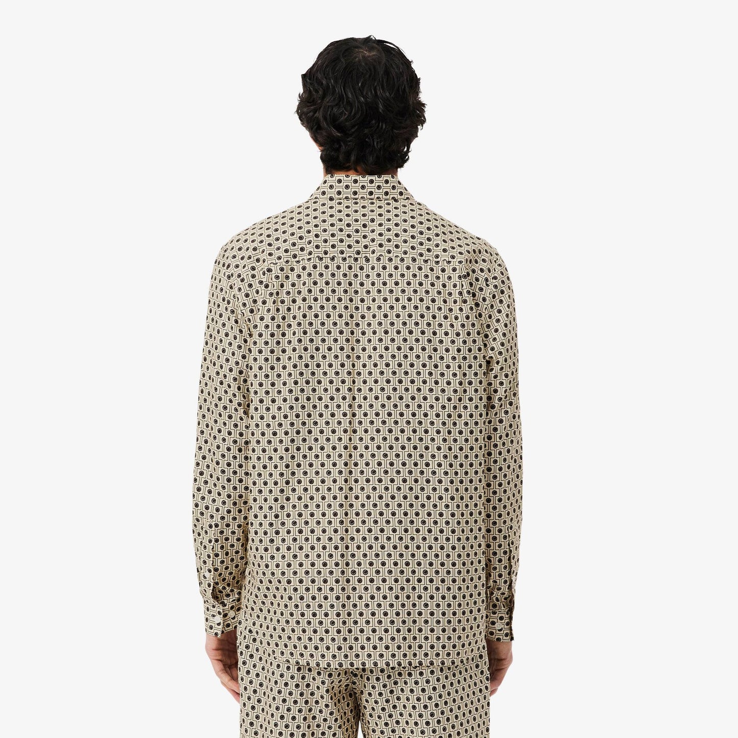Chemise en coton imprimée coupe droite