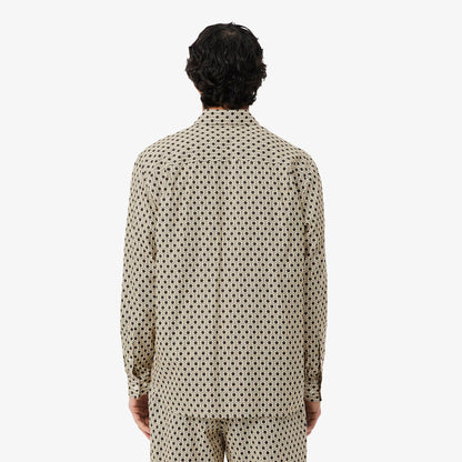 Chemise en coton imprimée coupe droite