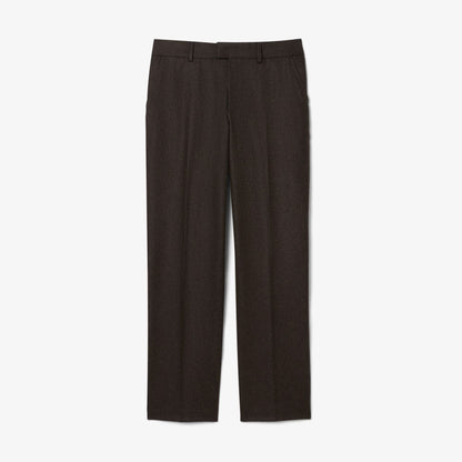 Pantalon Droit en Laine à Chevrons