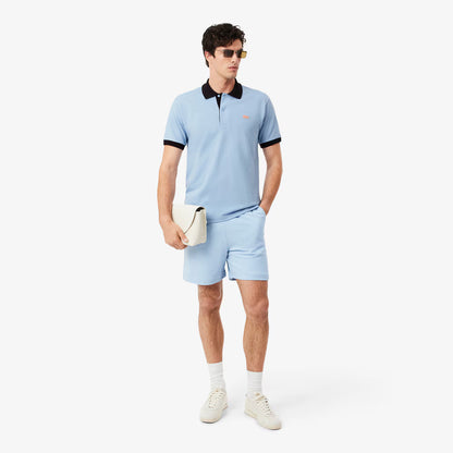 Polo en maille côtelée contrastante coupe classique