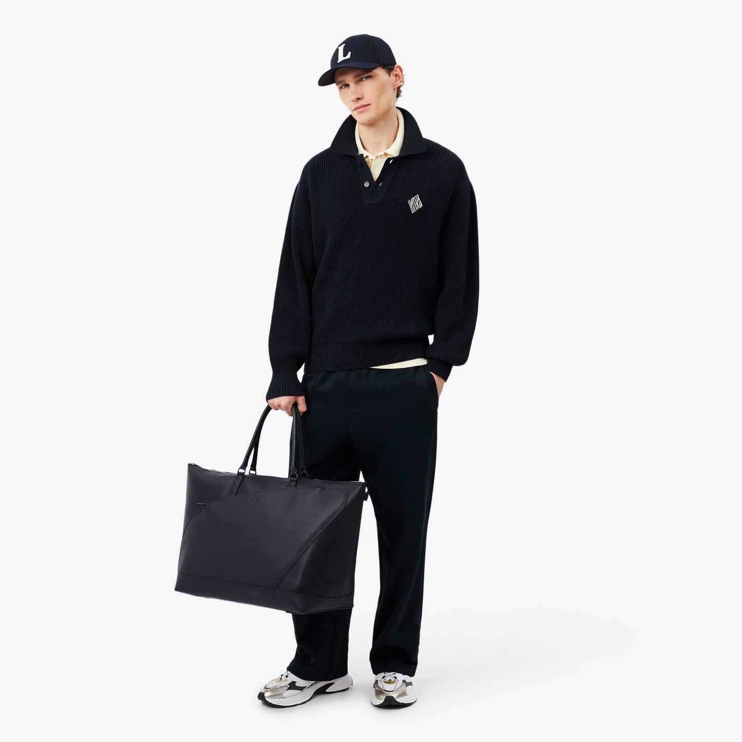 Sac de week-end en cuir grainé Club Lacoste