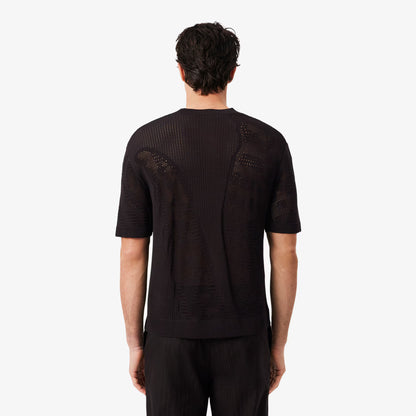 Pull imprimé à manches courtes coupe décontractée