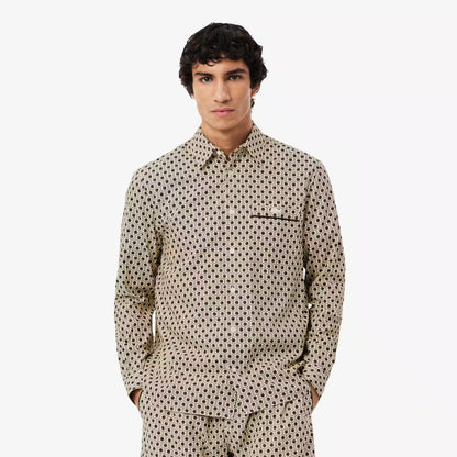Chemise en coton imprimée coupe droite