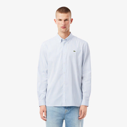 Chemise rayée en pinpoint coupe droite