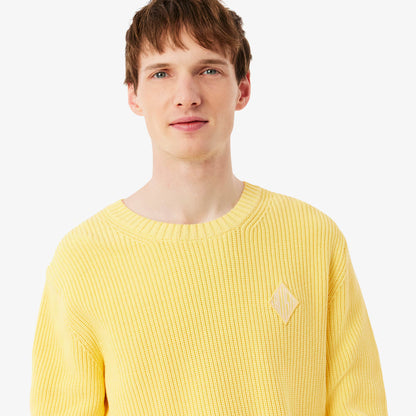 Pull en tricot côtelé perlé avec badge