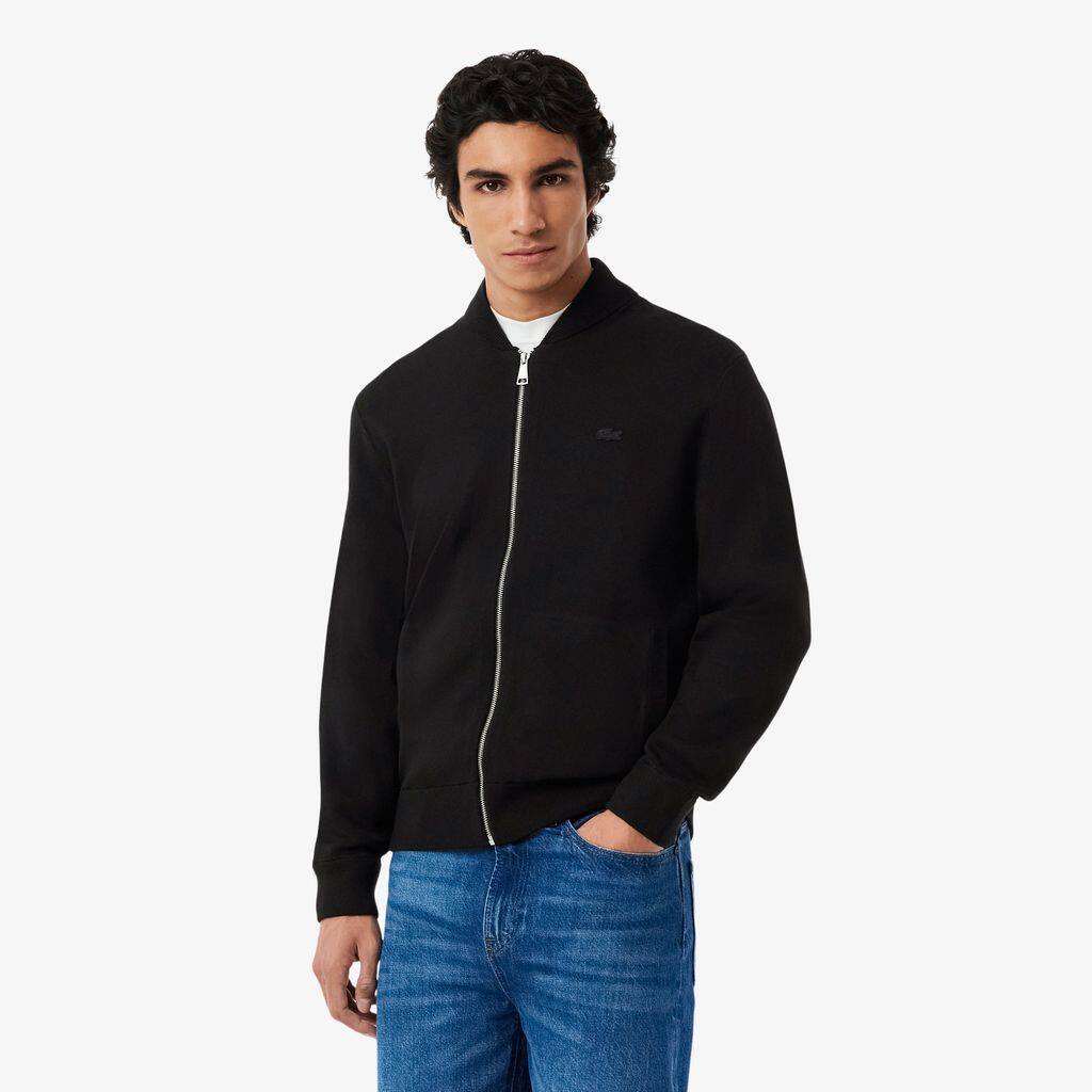 Blouson bomber en maille double face zippé