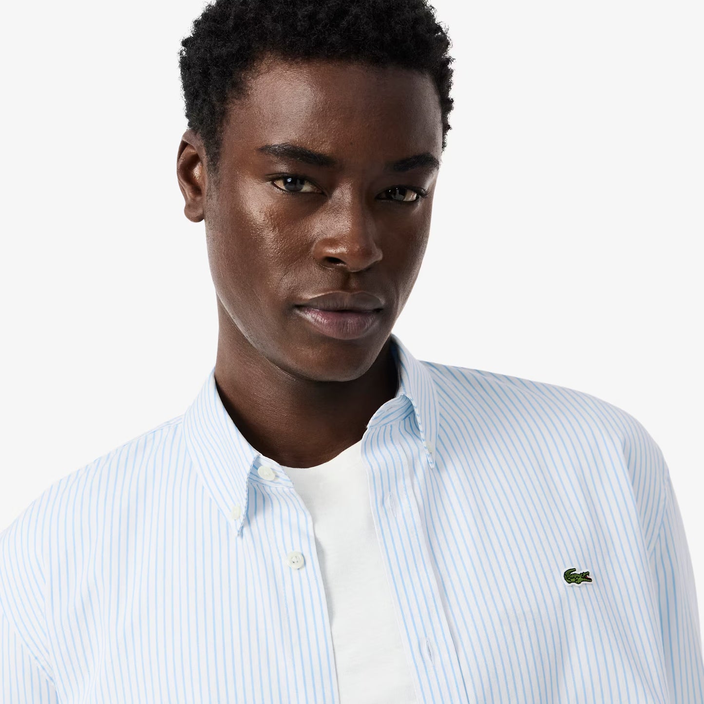 Chemise rayée en pinpoint coupe droite