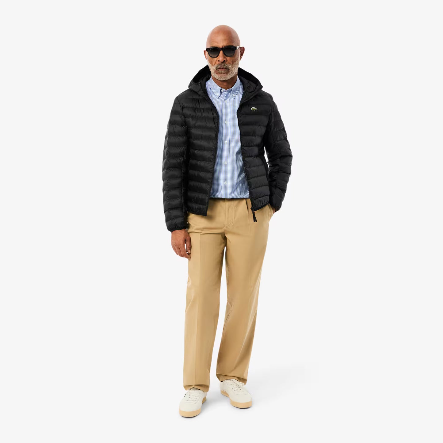 Chemise à carreaux en coton coupe droite