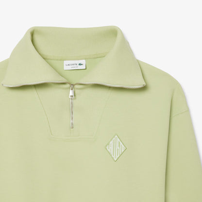 Sweat-shirt en piqué à col zippé ample