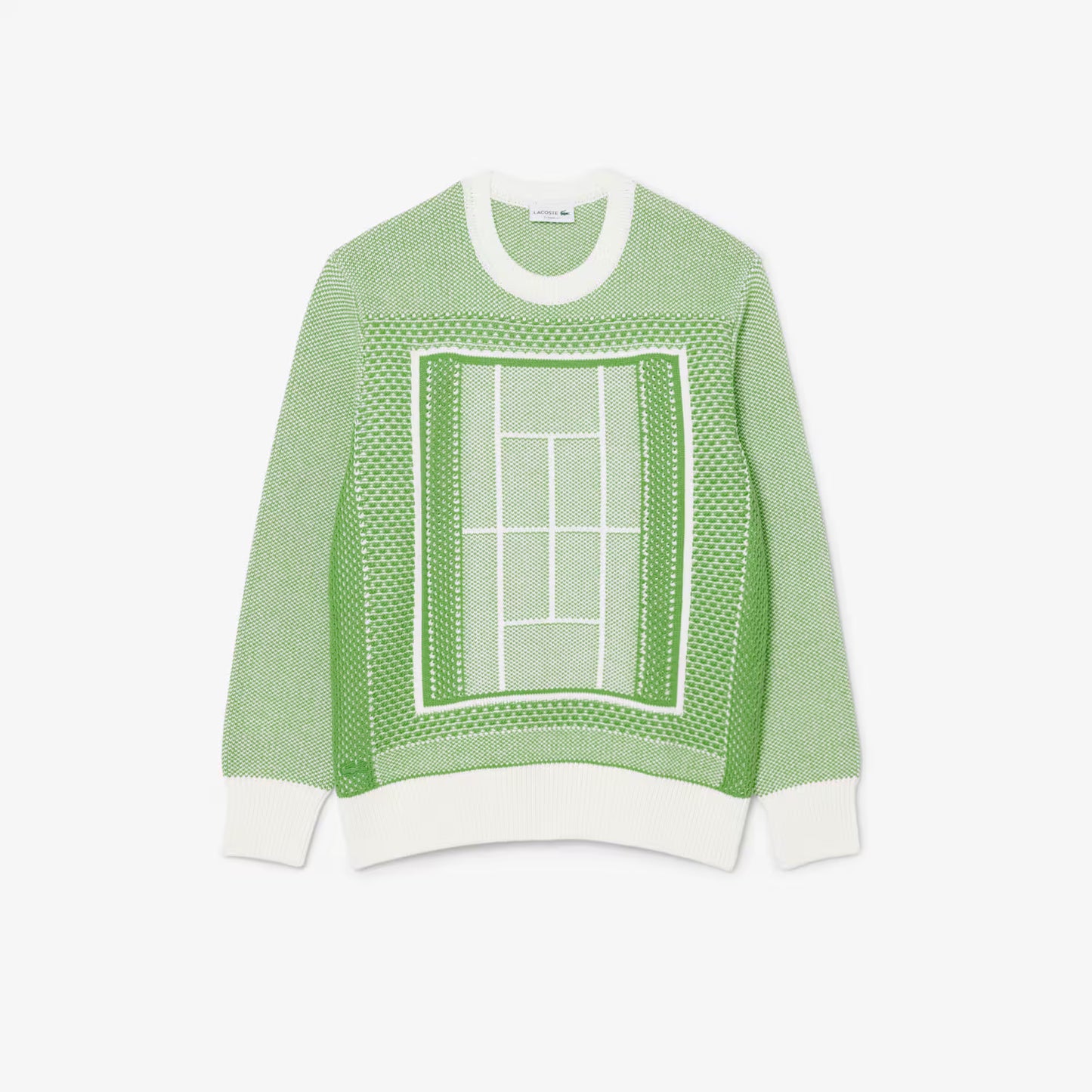 Pull en jacquard motif terrain de tennis