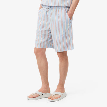 Shorts en popeline de coton rayée