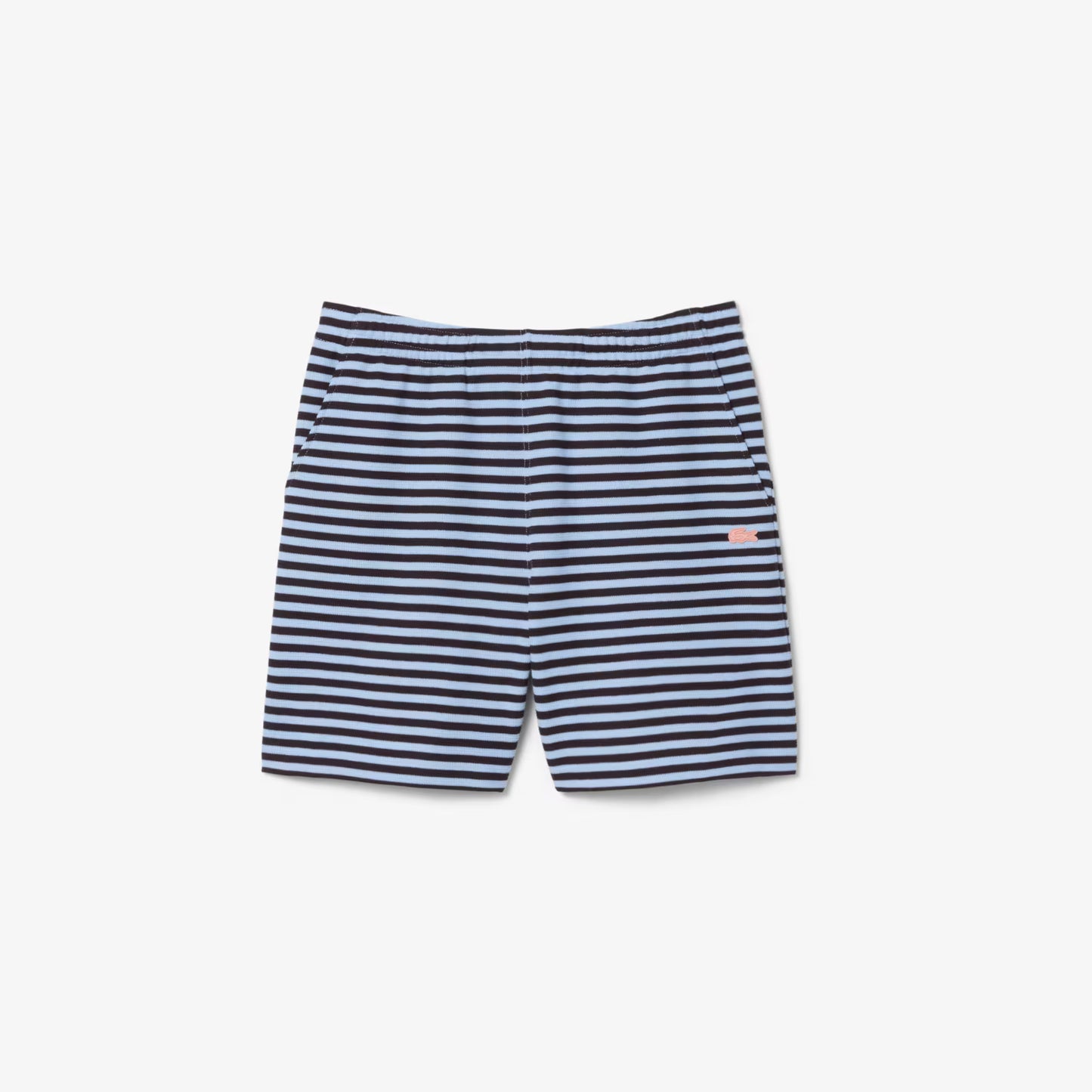 Shorts en coton rayé coupe droite