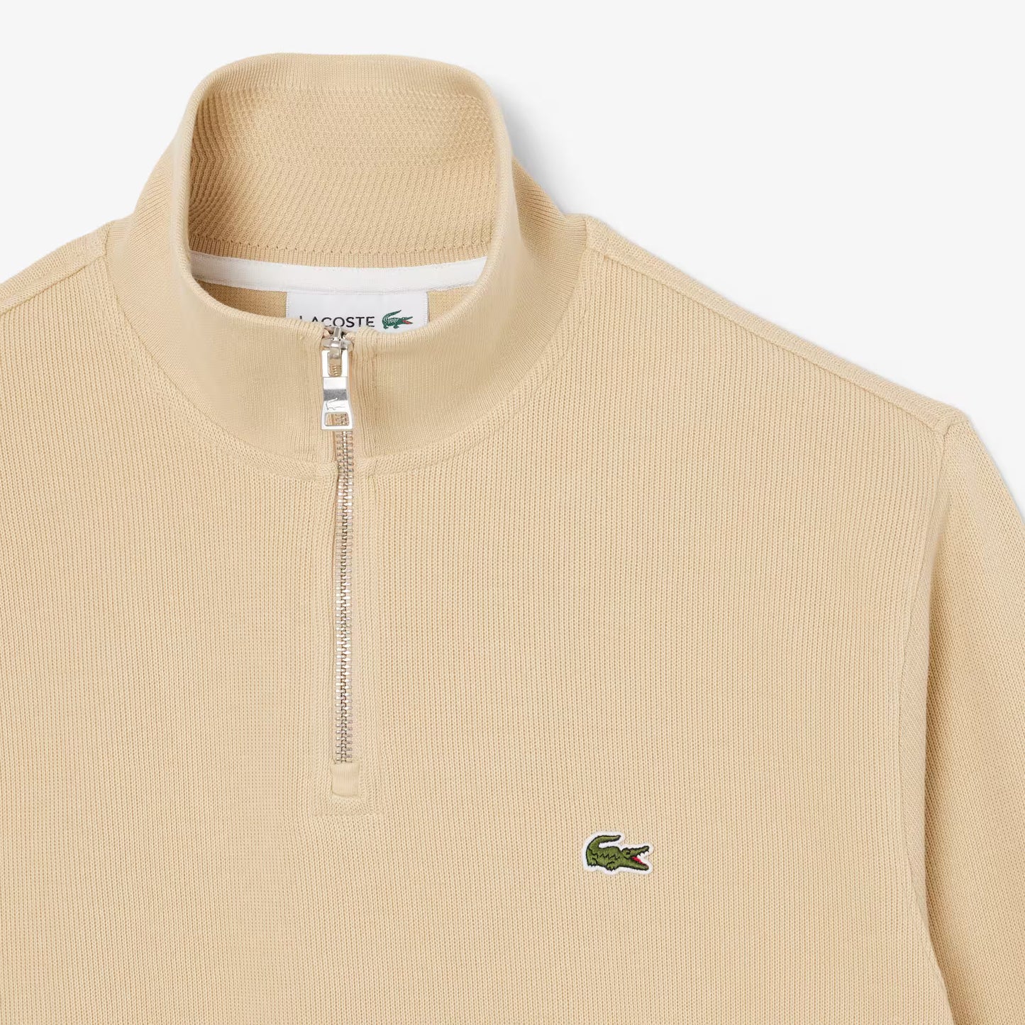 Sweatshirt zippé à col montant en interlock