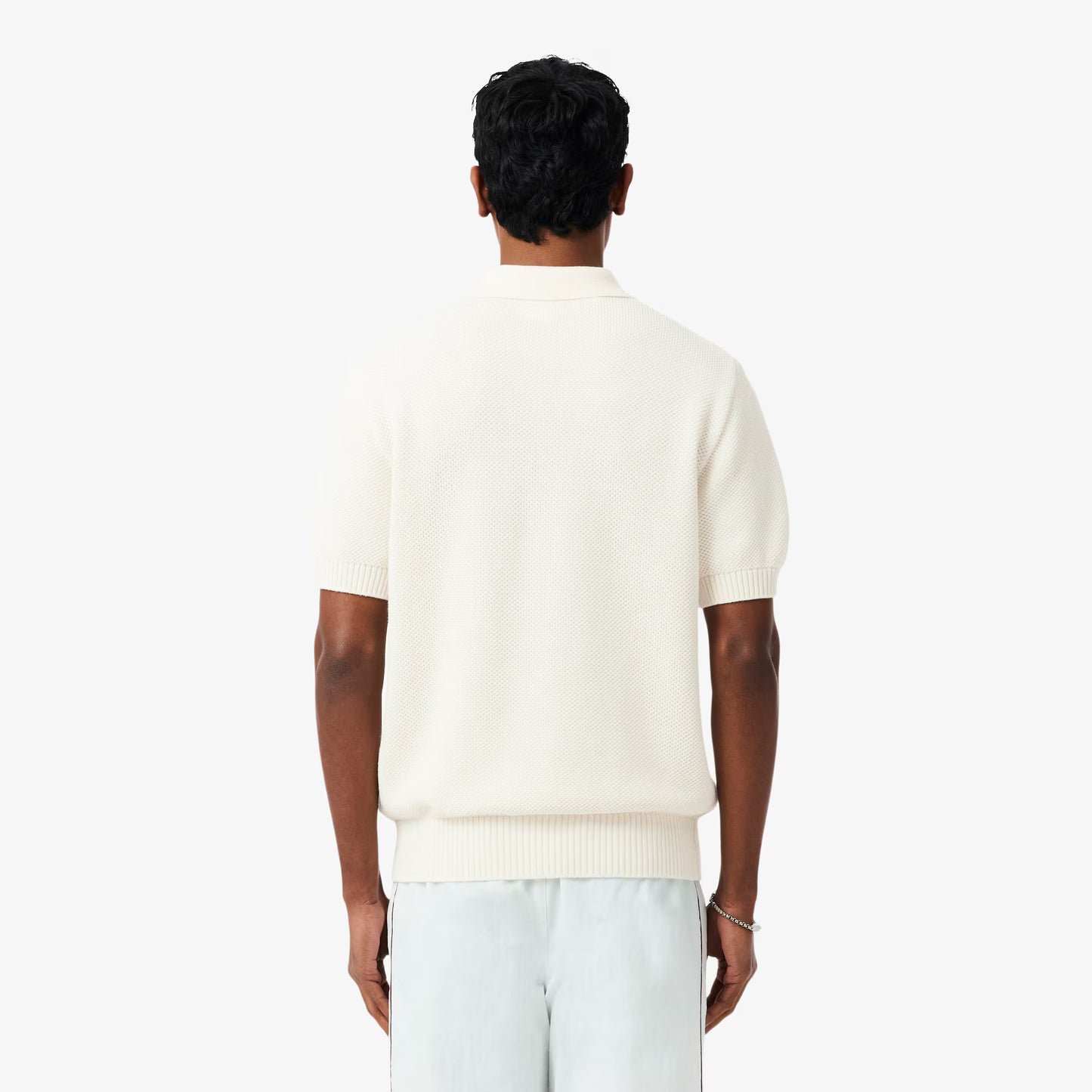 Pull col polo en maille rééditée, fabriqué en France