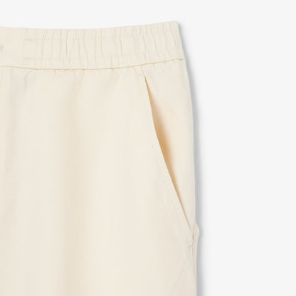 Short en sergé de lin mélangé, coupe droite