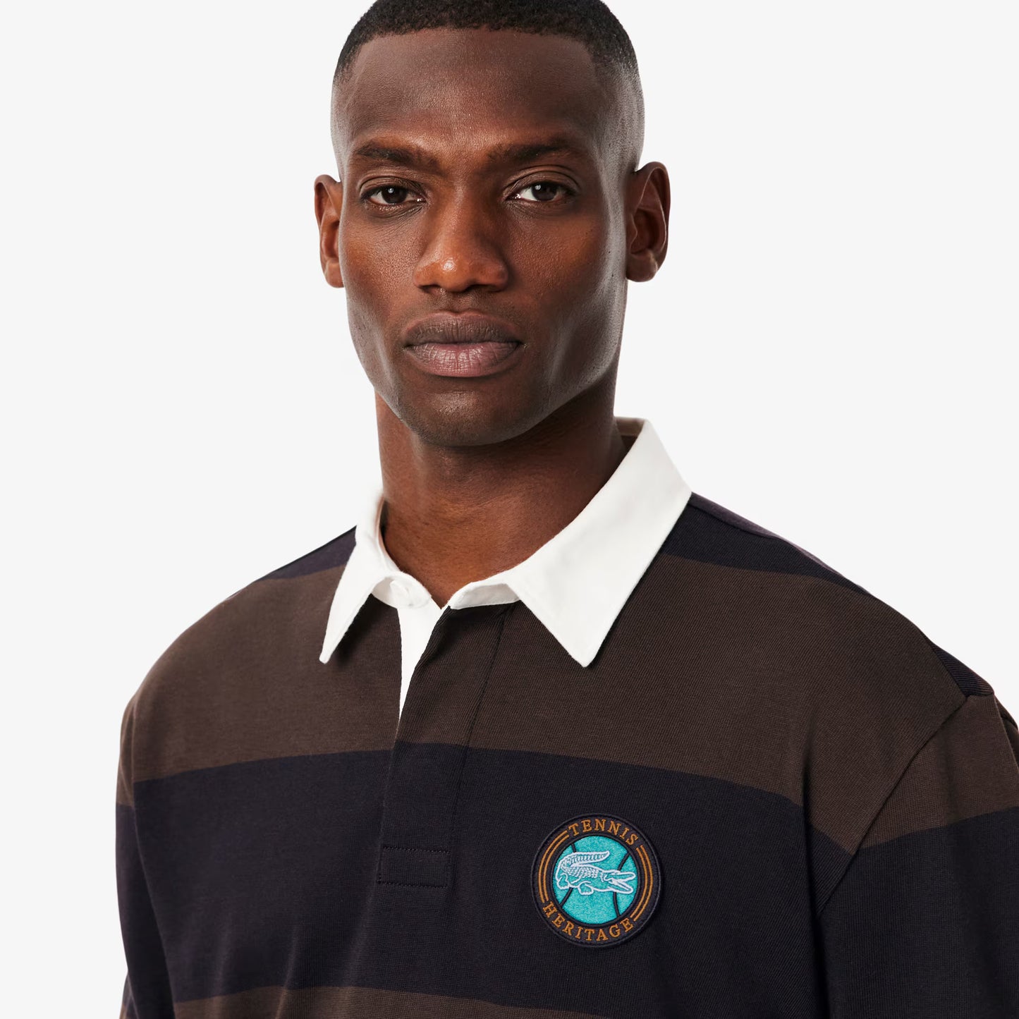 Polo de rugby rayé à coupe décontractée