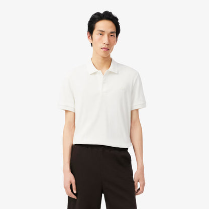 Polo en maille côtelée coupe droite
