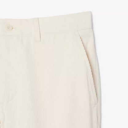 Pantalon Chino en Velours Côtelé Coupe Droite