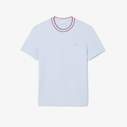 T-shirt à col rayé en piqué stretch