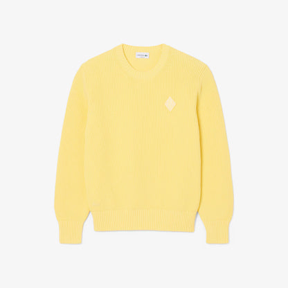 Pull en tricot côtelé perlé avec badge