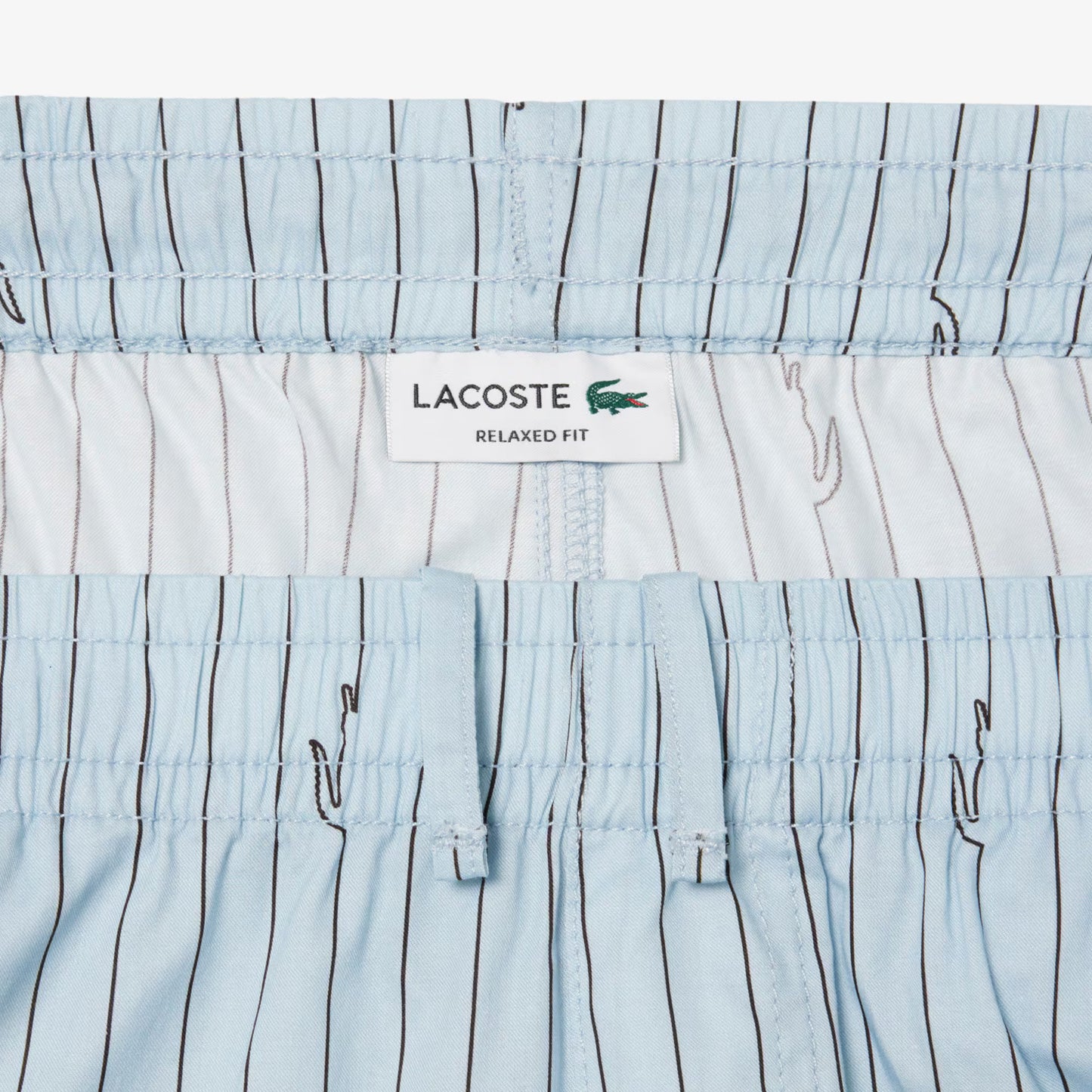 Short en coton rayé imprimé crocodile