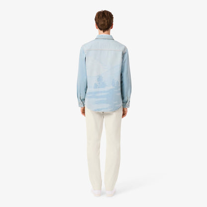 Pantalon Chino en Velours Côtelé Coupe Droite