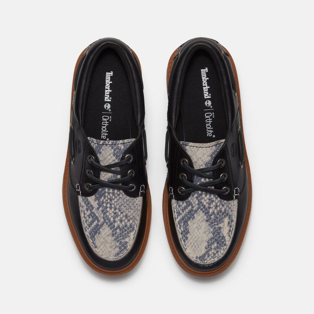 Stone Street Boat Shoe Snake Pattern Suede