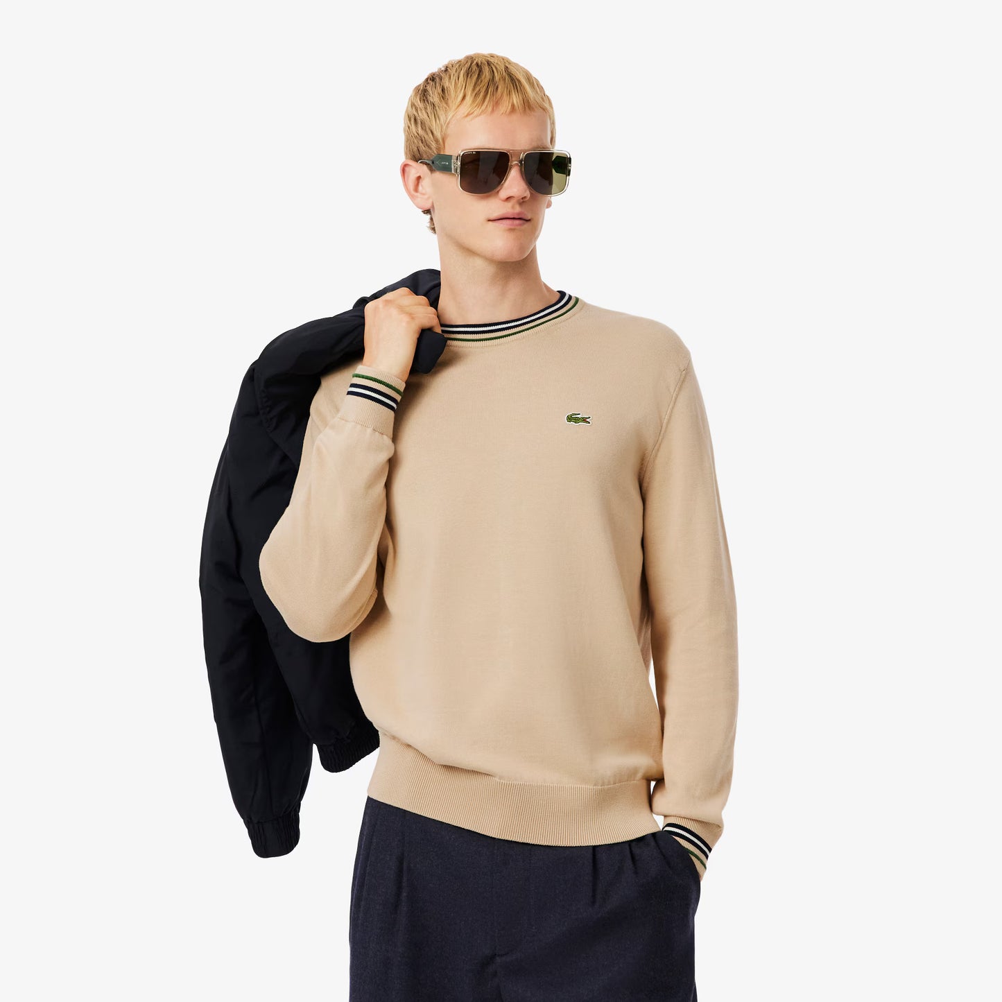 Pull en jersey de coton rayé