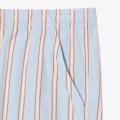 Shorts en popeline de coton rayée