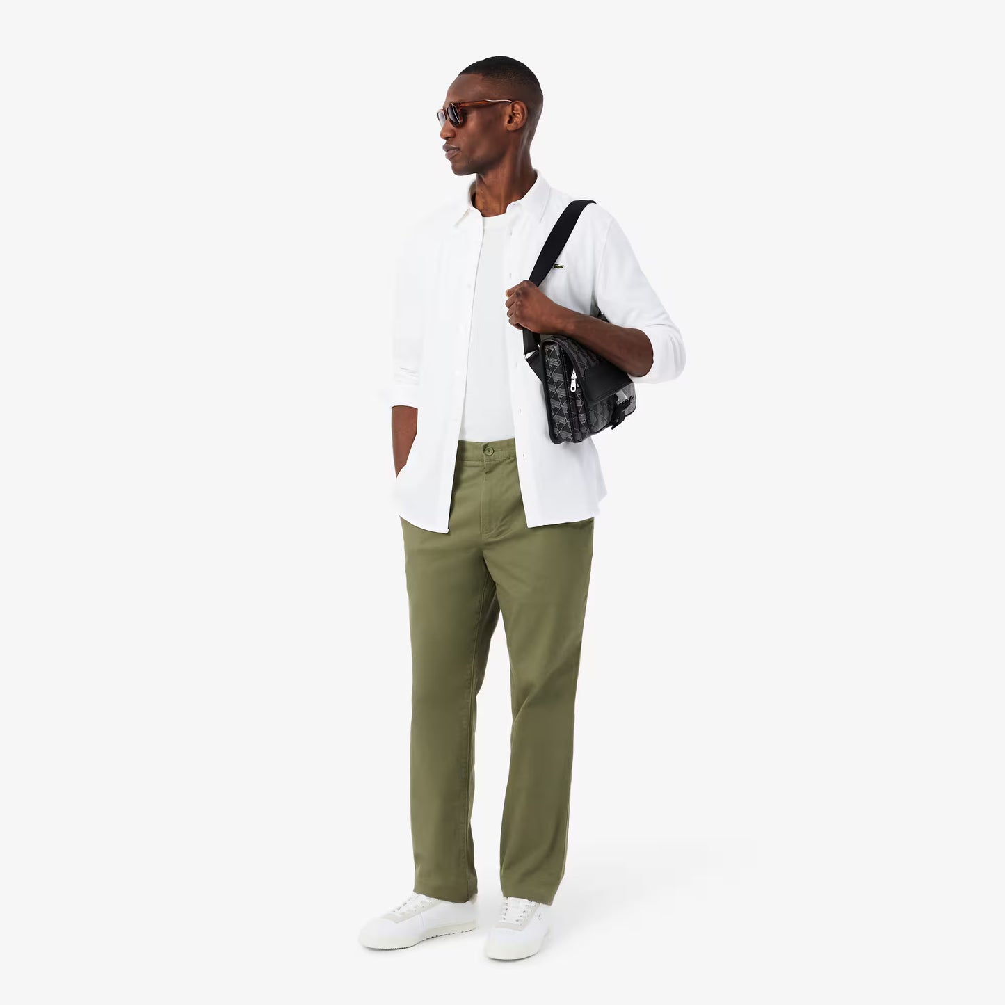 Chemise en piqué de coton coupe ajustée