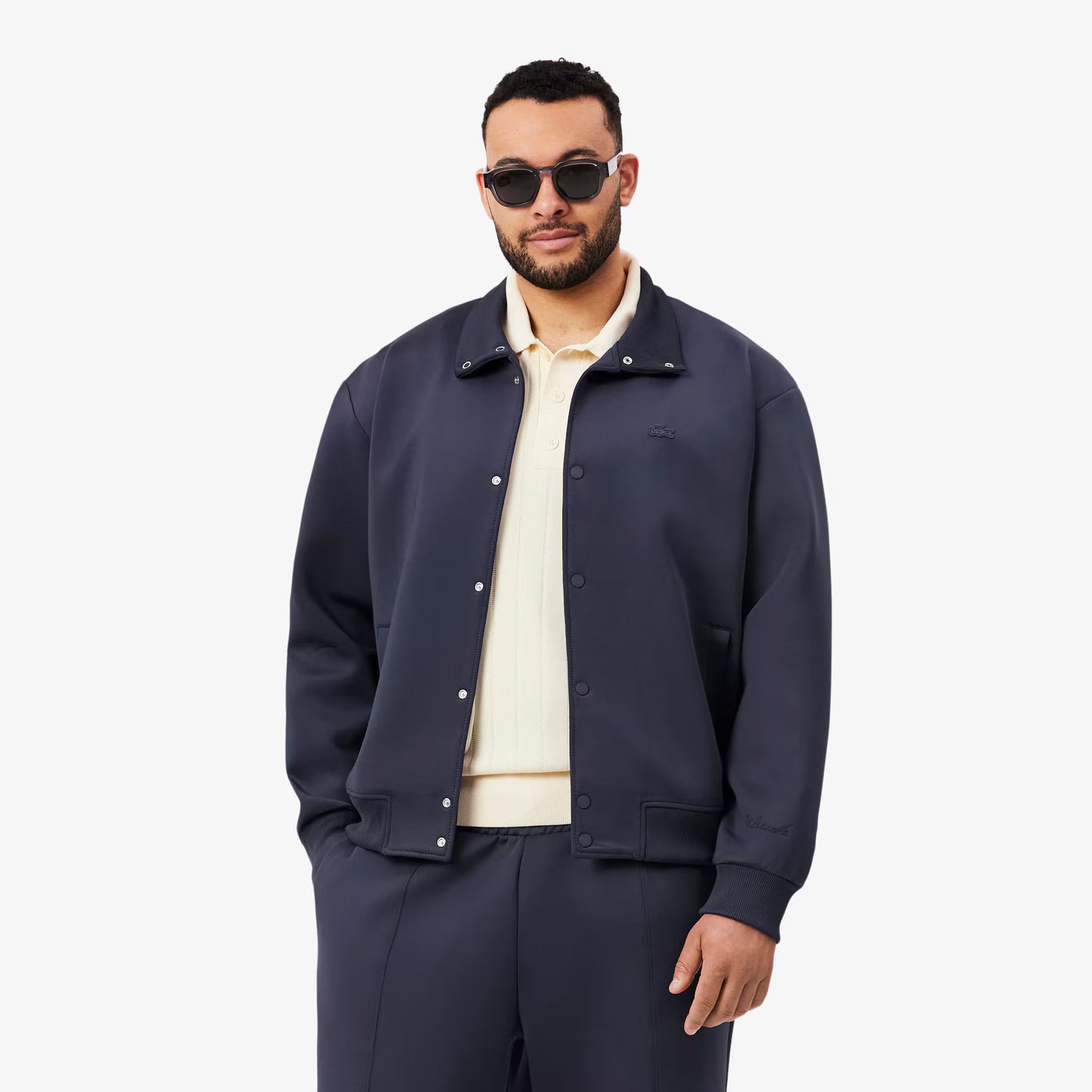 Veste brodée emblématique à col montant